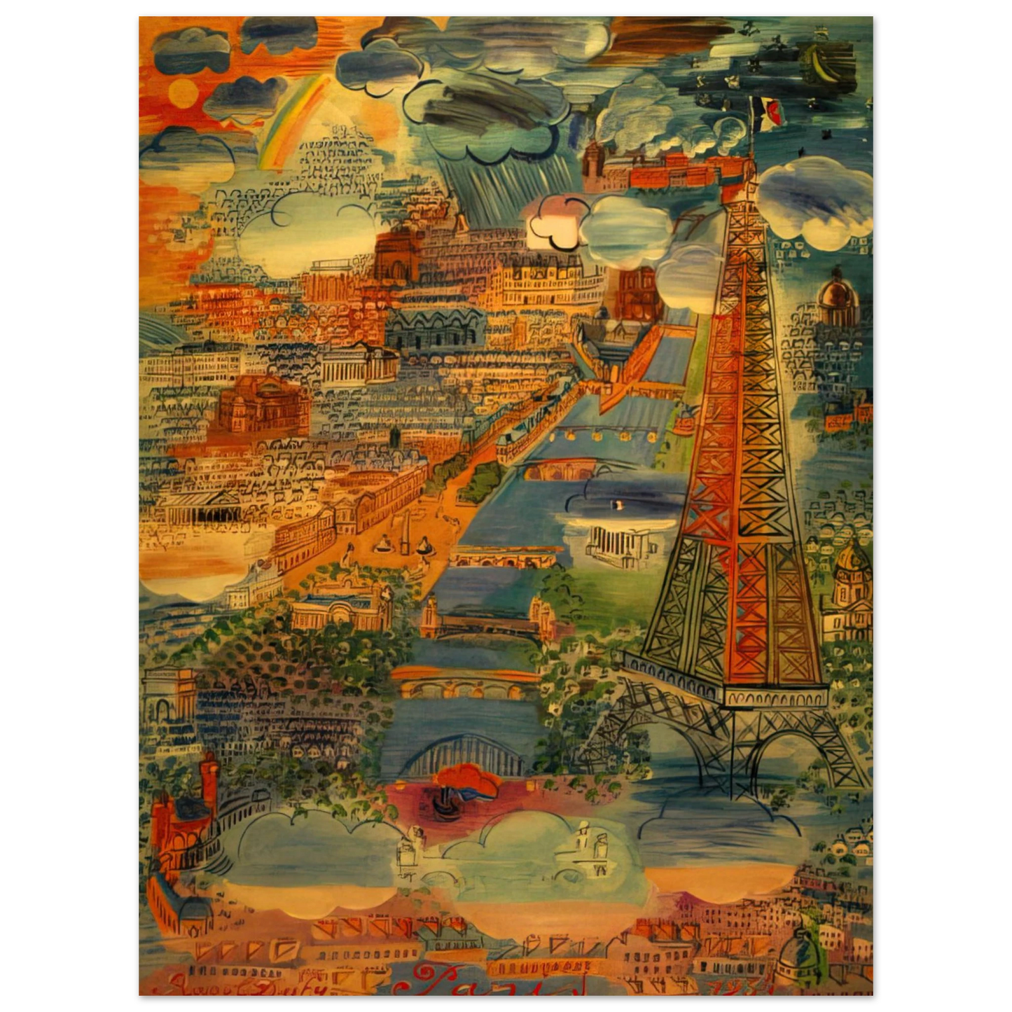 Raoul Dufy - PARIS 1934 Fine Art Poster - Default Title