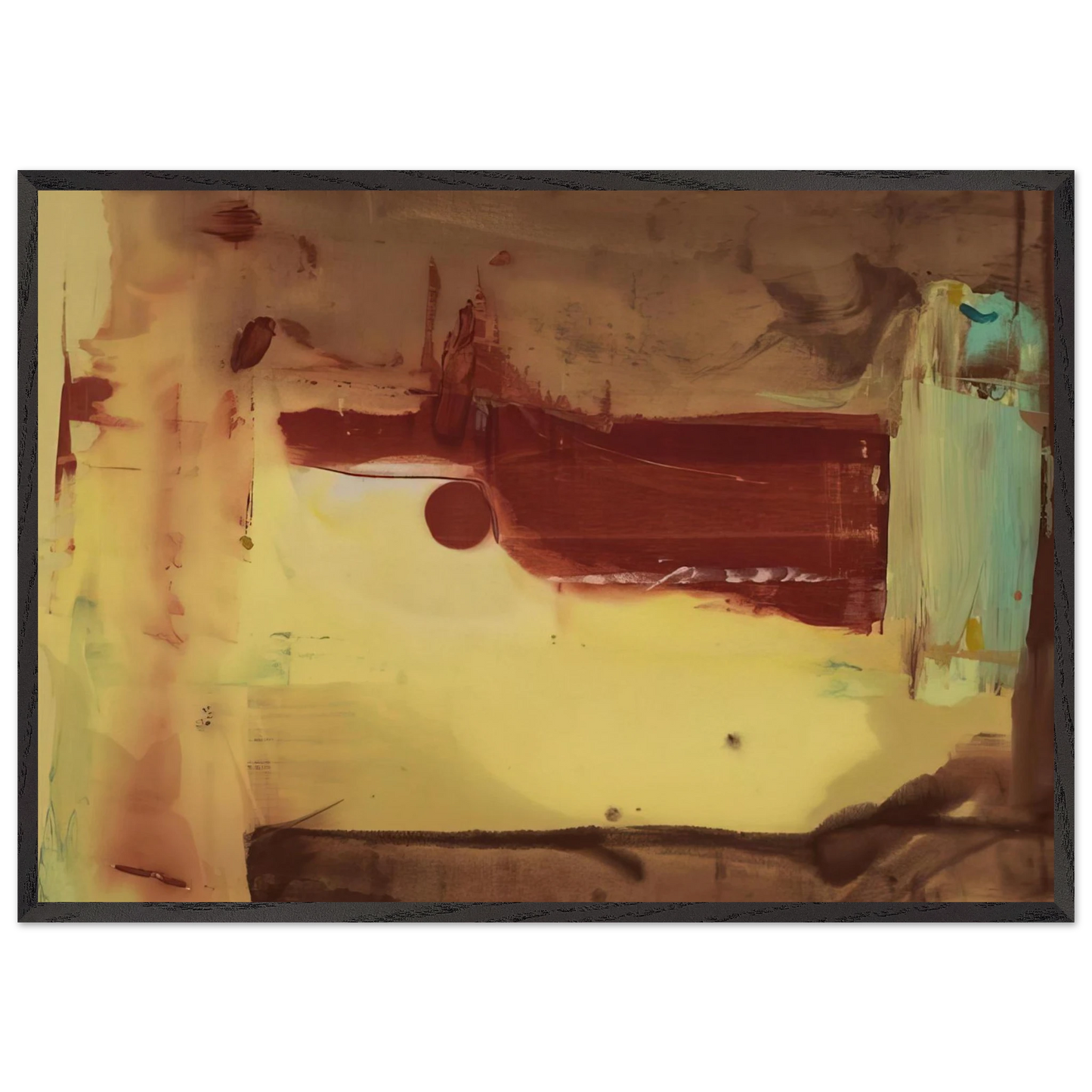 Desert Pass - 1976 - Helen Frankenthaler 70x100 cm / 28x40 inches Framed Art Print – Black Wooden Frame