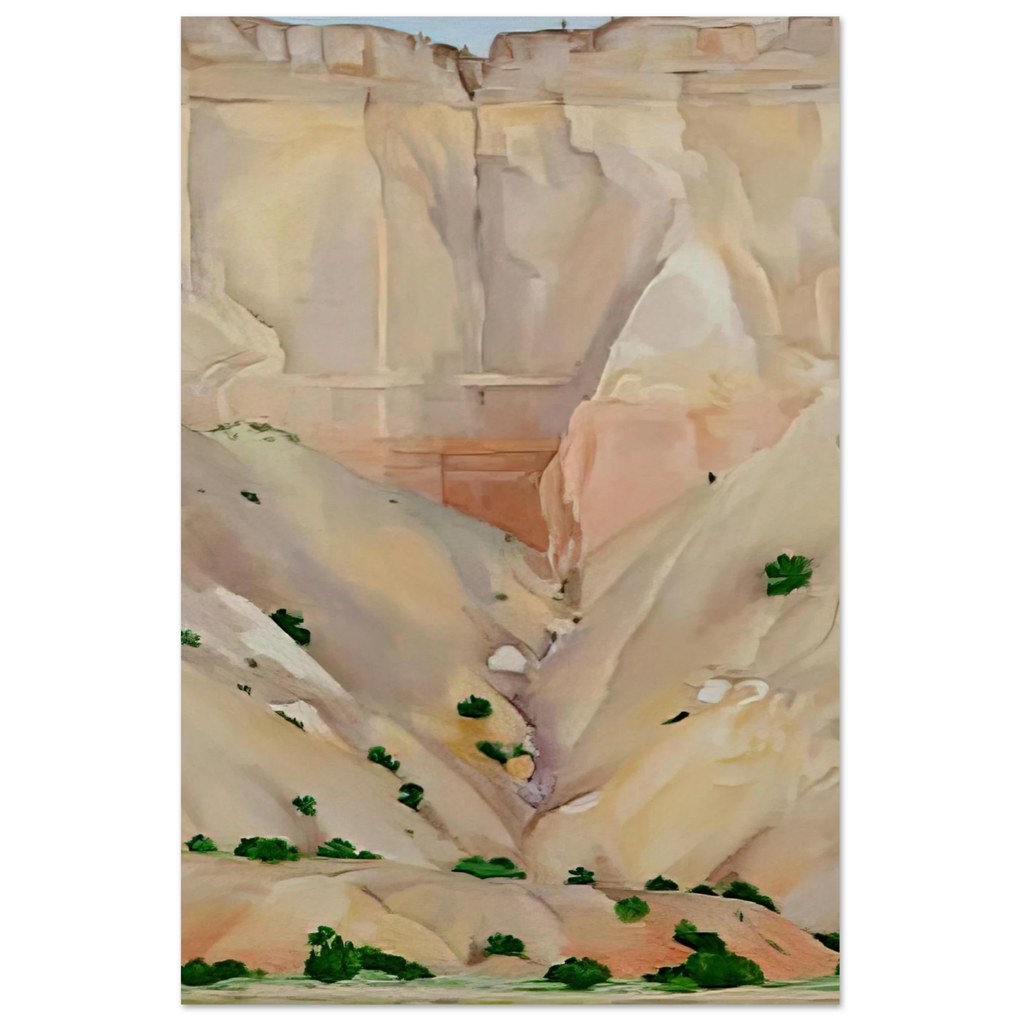 Georgia O'Keeffe - Cliffs Beyond Abiquiu, Dry Waterfall Fine Art Poster - 40x60 cm / 16x24 inches