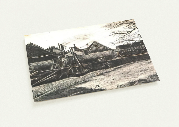 Factory By Vincent van Gogh Pack of 10 Post Cards | Vincent van Gogh Post Cards | A6 (10.5 x 14.8 cm) - 4.1 x 5.8 inches