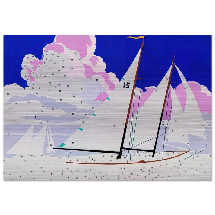 Do It Yourself Sailboats - Andy Warhol Brushed Aluminum Print - 70x100 cm / 28x40 inches | Andy Warhol Aluminum Print | Andy Warhol Prints