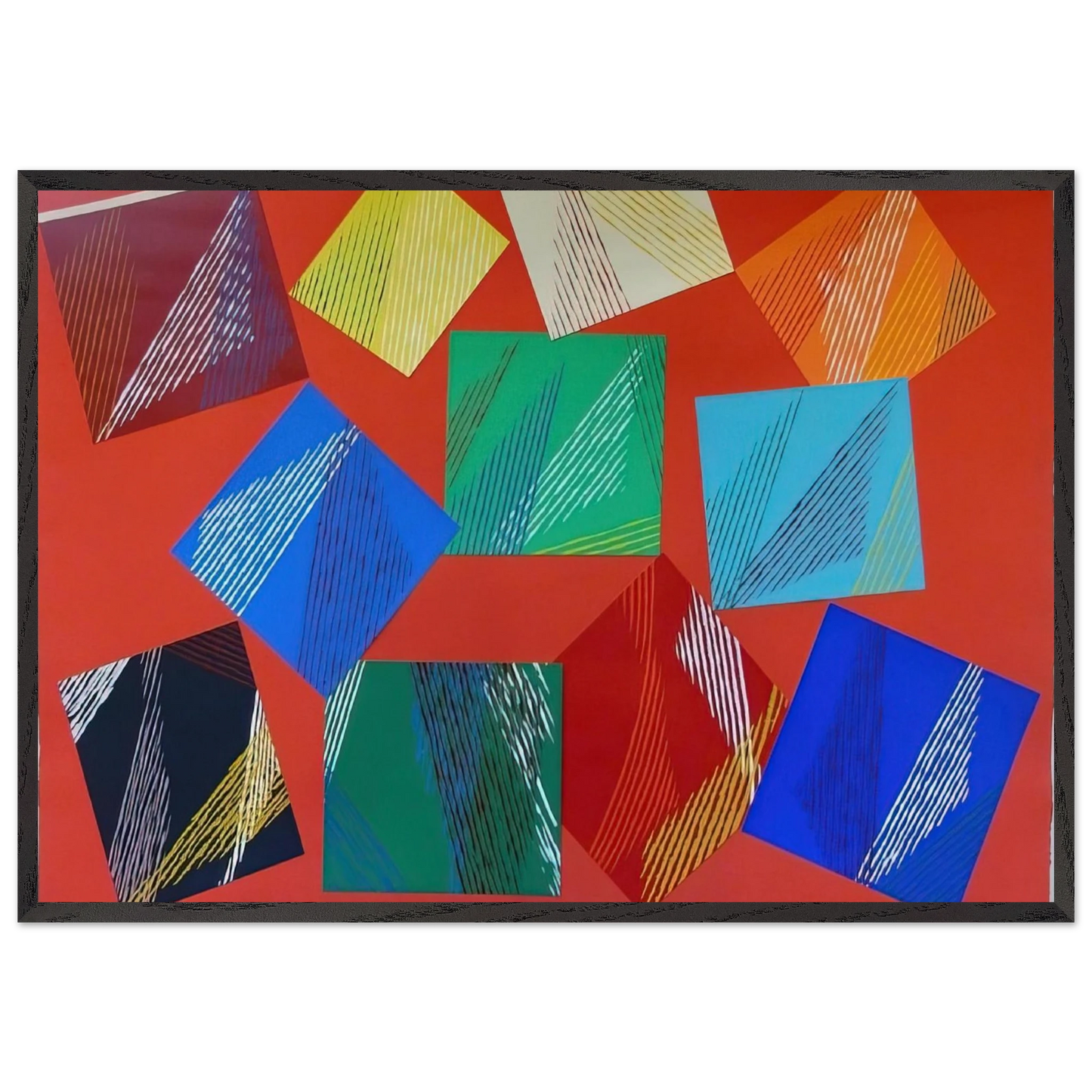 Wig-Wam - 1991 - Piero Dorazio 70x100 cm / 28x40 inches Framed Art Print – Black Wooden Frame