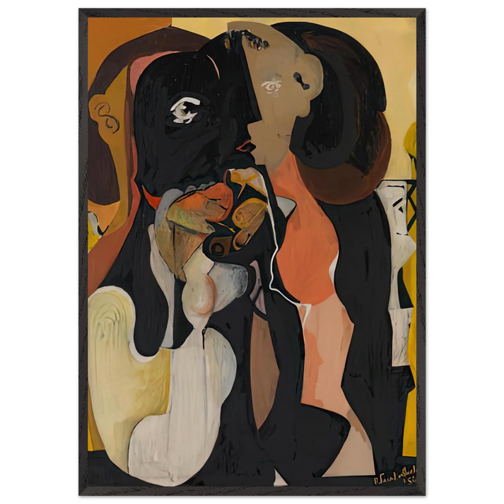 Woman 1950- - Helen Frankenthaler 70x100 cm / 28x40 inches Framed Art Print – Black Wooden Frame