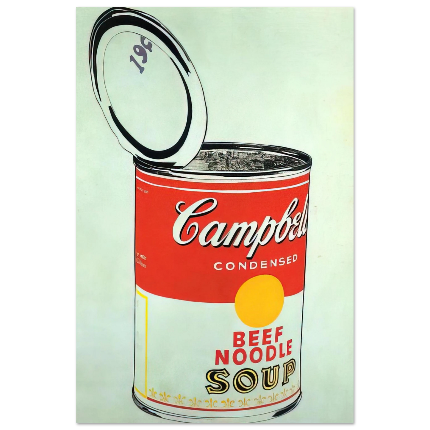 Andy Warhol - Big Campbell's Soup Can 19c Beef Noodle Fine Art Poster - 75x100 cm / 30x40 inches