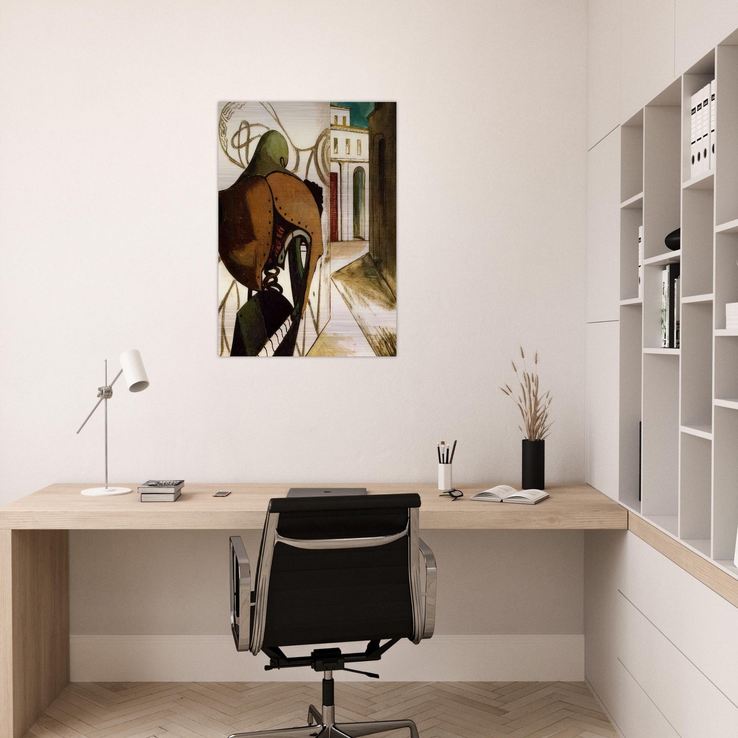 THE VEXATIONS OF THE THINKER 1915 - Giorgio de Chirico Brushed Aluminum Print - 70x100 cm / 28x40 inches | Giorgio de Chirico Aluminum Print | Giorgio de Chirico Prints