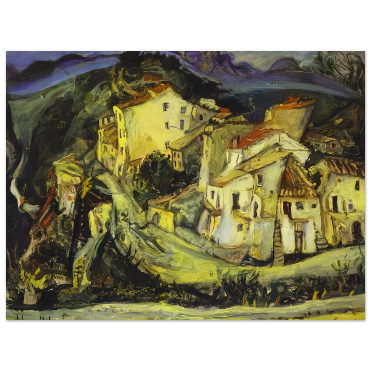 Chaim Soutine - HOUSES OF CAGNES Fine Art Poster - Default Title