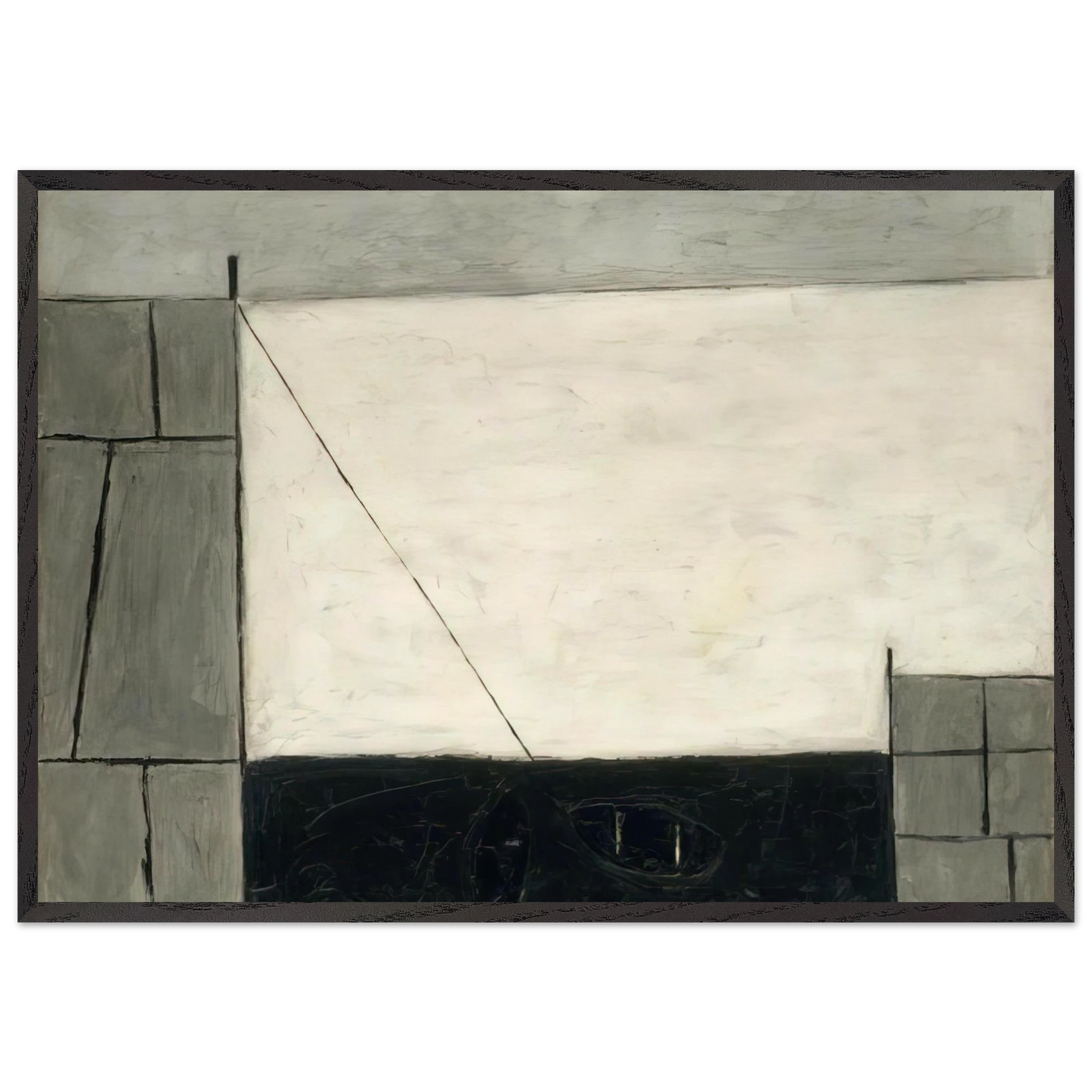 Cornish Harbour - 1951 - William Scott 70x100 cm / 28x40 inches Framed Art Print – Black Wooden Frame