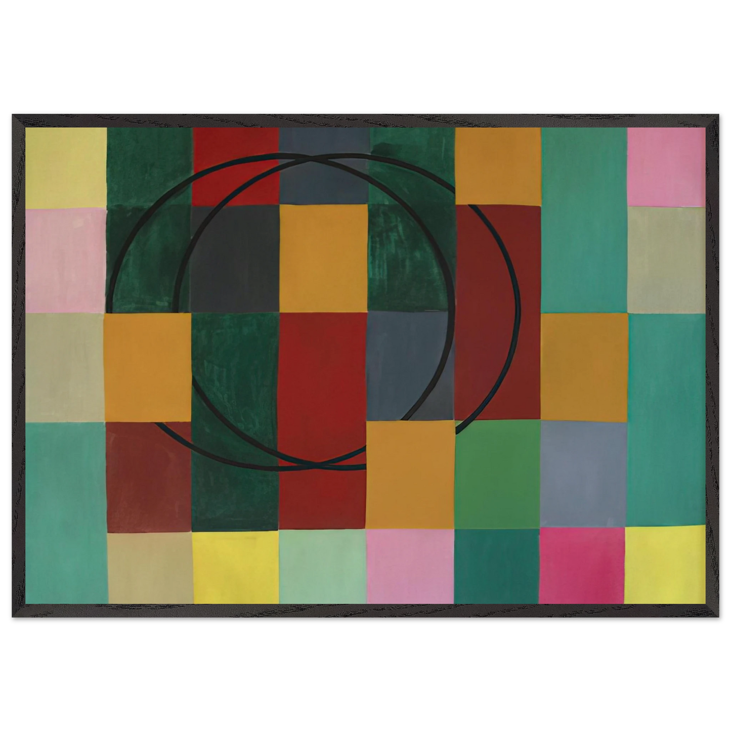 Die Fremden Kreise - 1963 - Johannes Itten 70x100 cm / 28x40 inches Framed Art Print – Black Wooden Frame