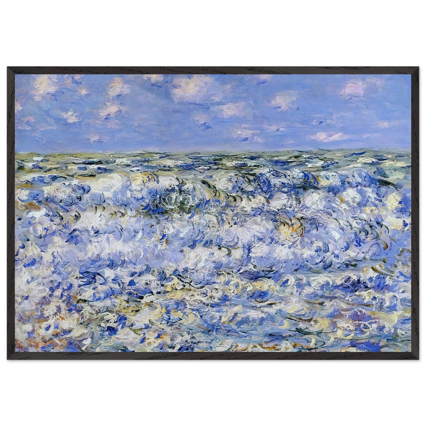 Waves Breaking - claude monet Framed Art Print – Black Wooden Frame - Default Title - -Framed Art Print