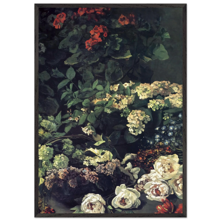 Spring Flowers N1 - claude monet 70x100 cm / 28x40 inches Framed Art Print – Black Wooden Frame