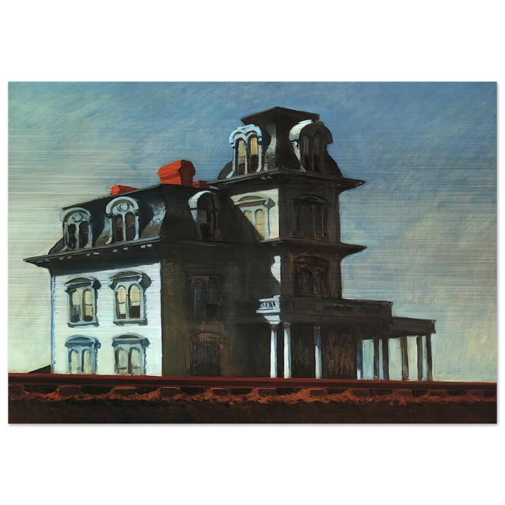 House by the Railroad - Edward Hopper Brushed Aluminum Print - 70x100 cm / 28x40 inches | Edward Hopper Aluminum Print | Edward Hopper Prints