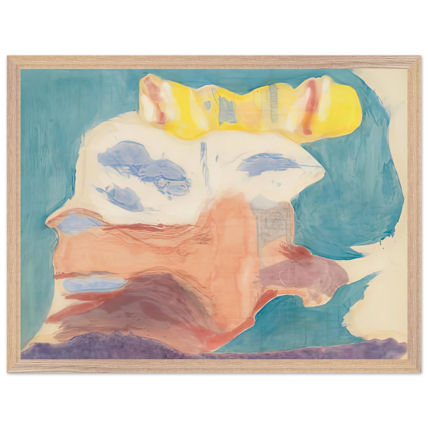 Helen Frankenthaler - Sea Goddess, 1963- Wall Art - 60x80 cm / 24x32 inches - Premium Wooden Framed Poster With Fine Art Paper - Black frame