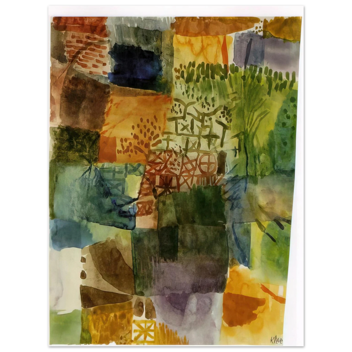 Paul Klee - REMEMBRANCE OF A GARDEN 1914 Fine Art Poster - Default Title