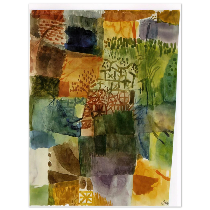 Paul Klee - REMEMBRANCE OF A GARDEN 1914 75x100 cm / 30x40inches Fine Art Poster