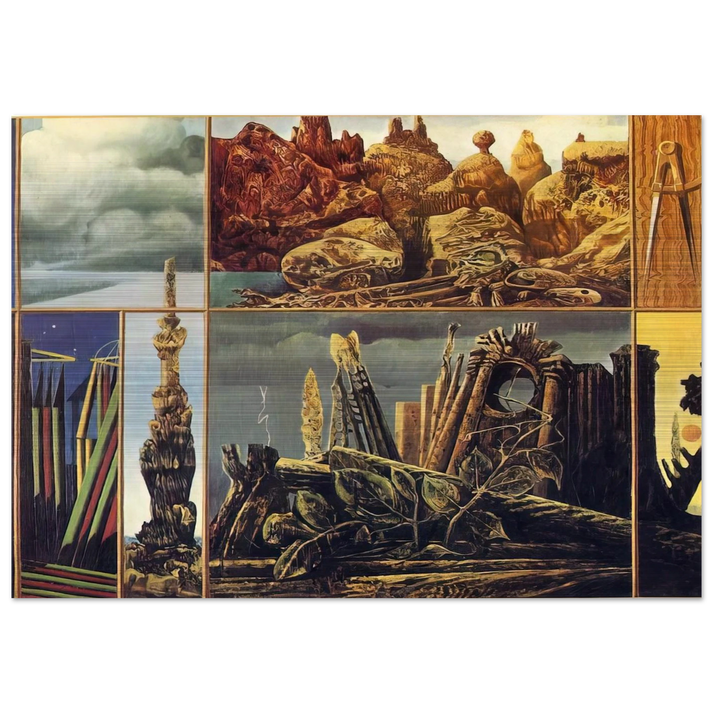 Painting for Young People - Max Ernst Brushed Aluminum Print - 70x100 cm / 28x40 inches | Max Ernst Aluminum Print | Max Ernst Prints