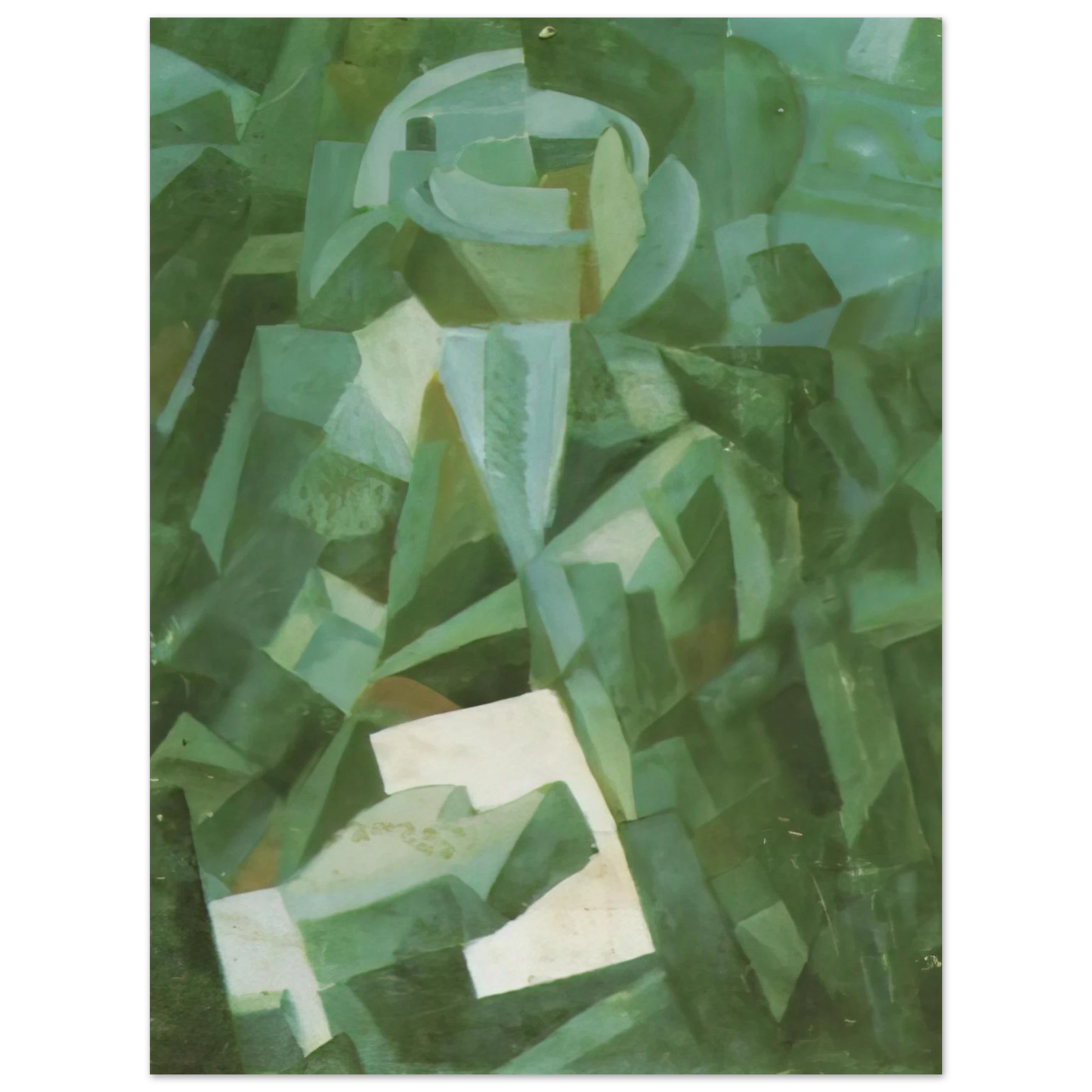 Salvador Dali - CUBIST COMPOSITION PORTRAIT OF A SEATED PERSON HOLDING A LETTER Fine Art Poster - Default Title