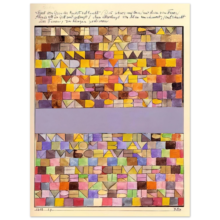 Paul Klee - ONCE EMERGED FROM THE GRAY OF NIGHT 1918 75x100 cm / 30x40inches Fine Art Poster