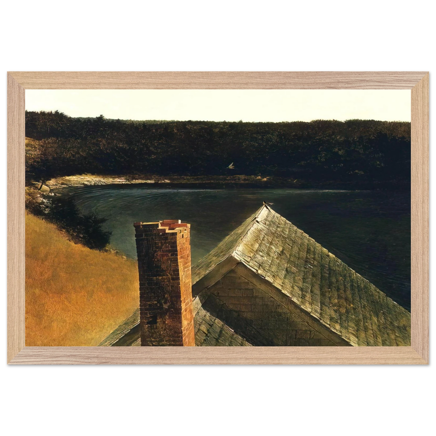 Andrew Wyeth - END OF OLSONS Wall Art - 60x80 cm / 24x32 inches - Premium Wooden Framed Poster With Fine Art Paper - Wood frame