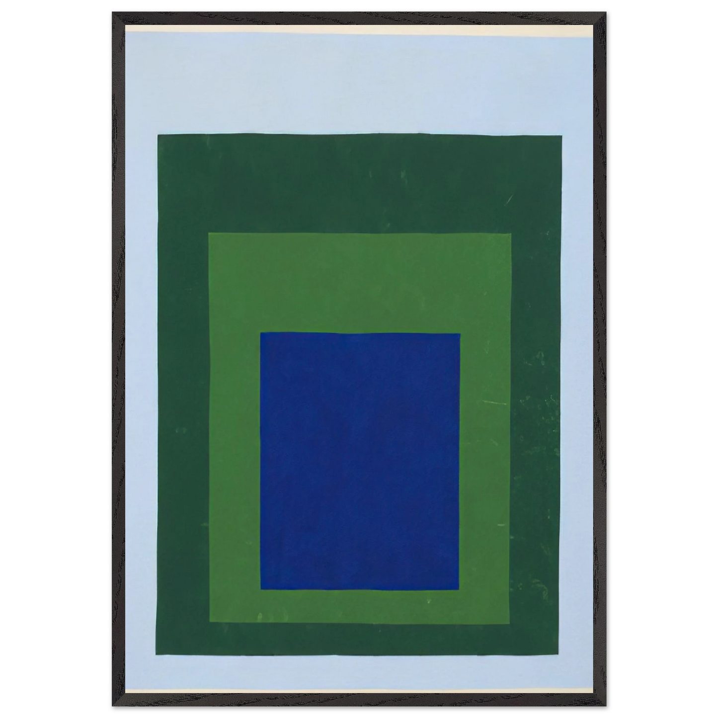 HOMAGE TO THE SQUARE BLUE GREEN 1950 - Josef Albers 70x100 cm / 28x40 inches Framed Art Print – Black Wooden Frame