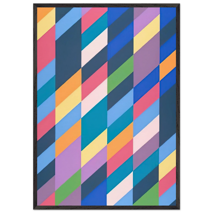 SHADOW PLAY 1990 - Bridget Riley 70x100 cm / 28x40 inches Framed Art Print – Black Wooden Frame