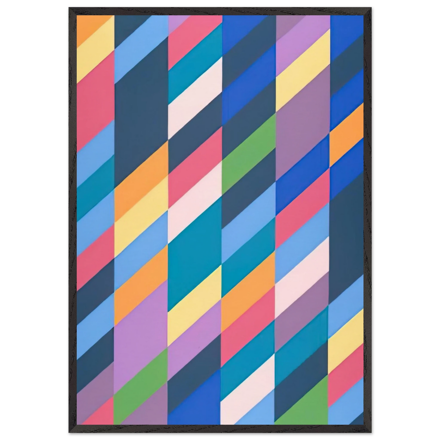 SHADOW PLAY 1990 - Bridget Riley Framed Art Print – Black Wooden Frame - Default Title - -Framed Art Print