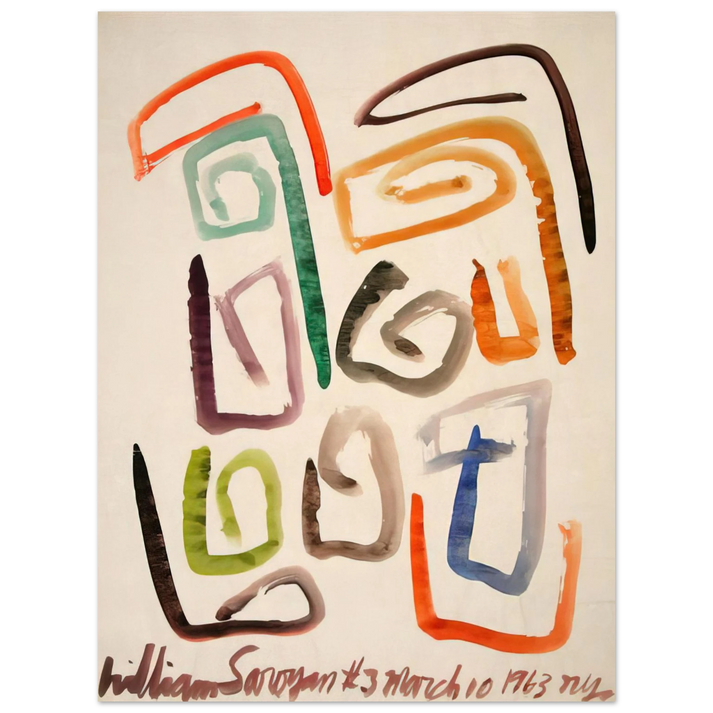 William Saroyan - #3 March 10, 1963 NYC - 1963 75x100 cm / 30x40inches Fine Art Poster