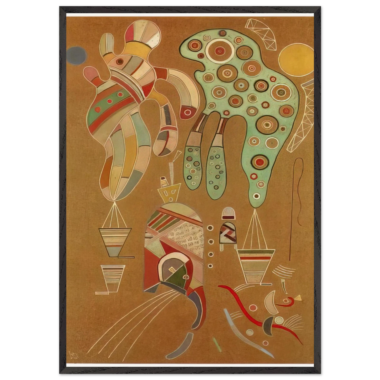 UNTITLED 1941 1 N2 - Wassily Kandinsky 70x100 cm / 28x40 inches Framed Art Print – Black Wooden Frame