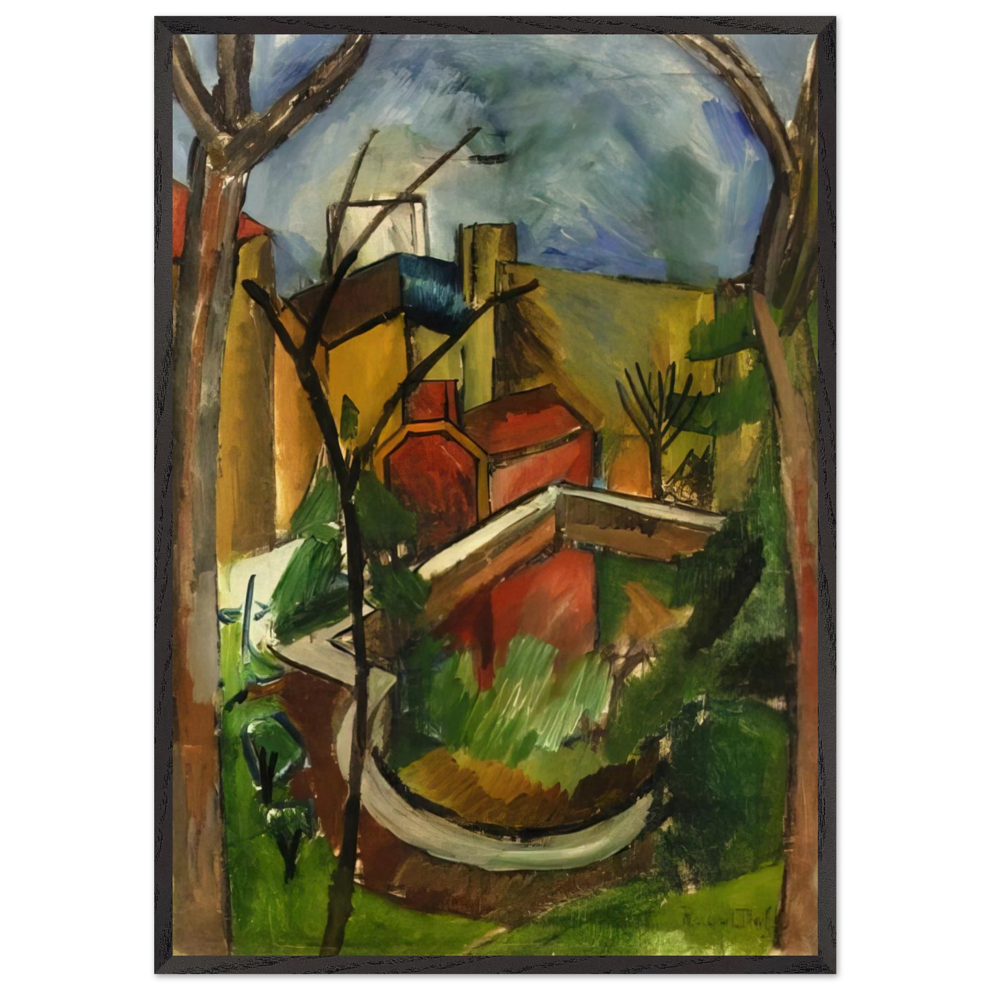 LANDSCAPE OF FALAISE 1910 - Raoul Dufy 70x100 cm / 28x40 inches Framed Art Print – Black Wooden Frame