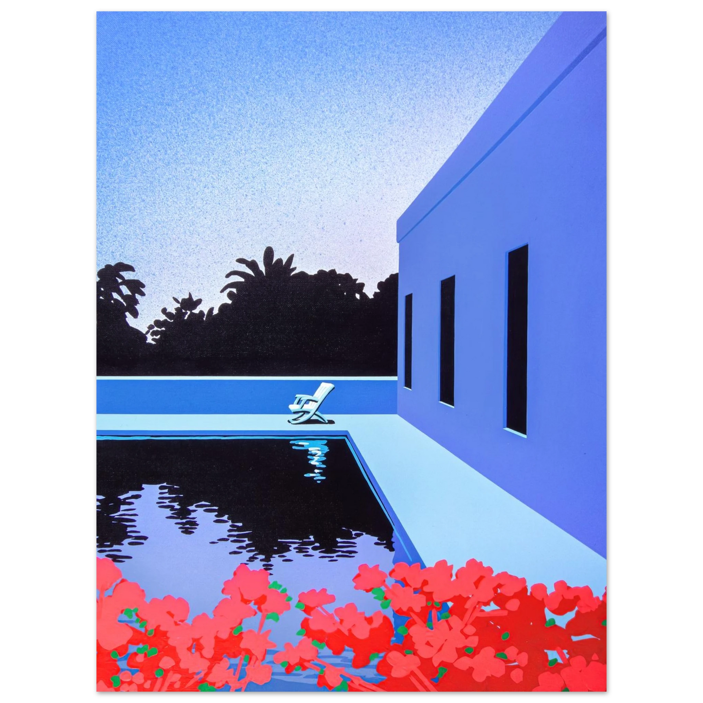 Hiroshi Nagai - Longs for Summer Wall Art - 21x29.7 cm / 8x12" - Premium Wooden Framed Poster With Fine Art Paper - Wood frame