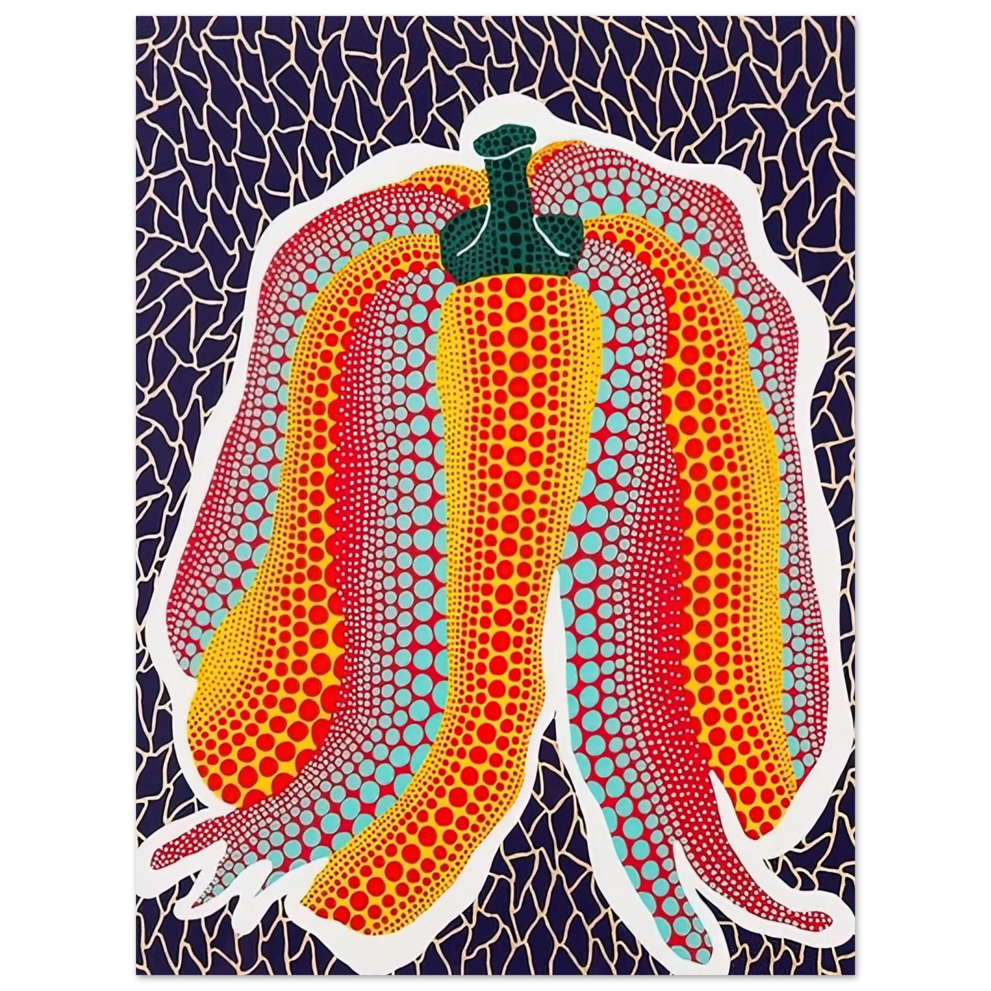 Yayoi Kusama - PUMPKIN 1990 Fine Art Poster - 13x18 cm / 5x7 inches