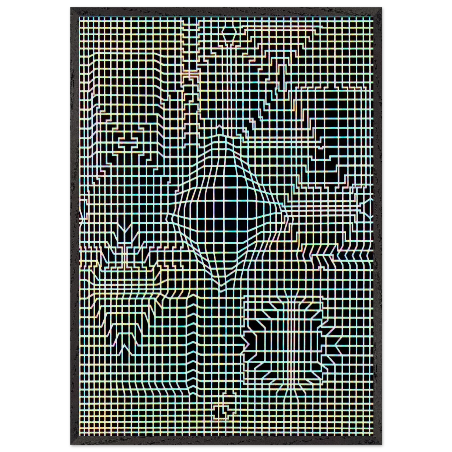 Biadan - 1959 - Victor Vasarely 70x100 cm / 28x40 inches Framed Art Print – Black Wooden Frame