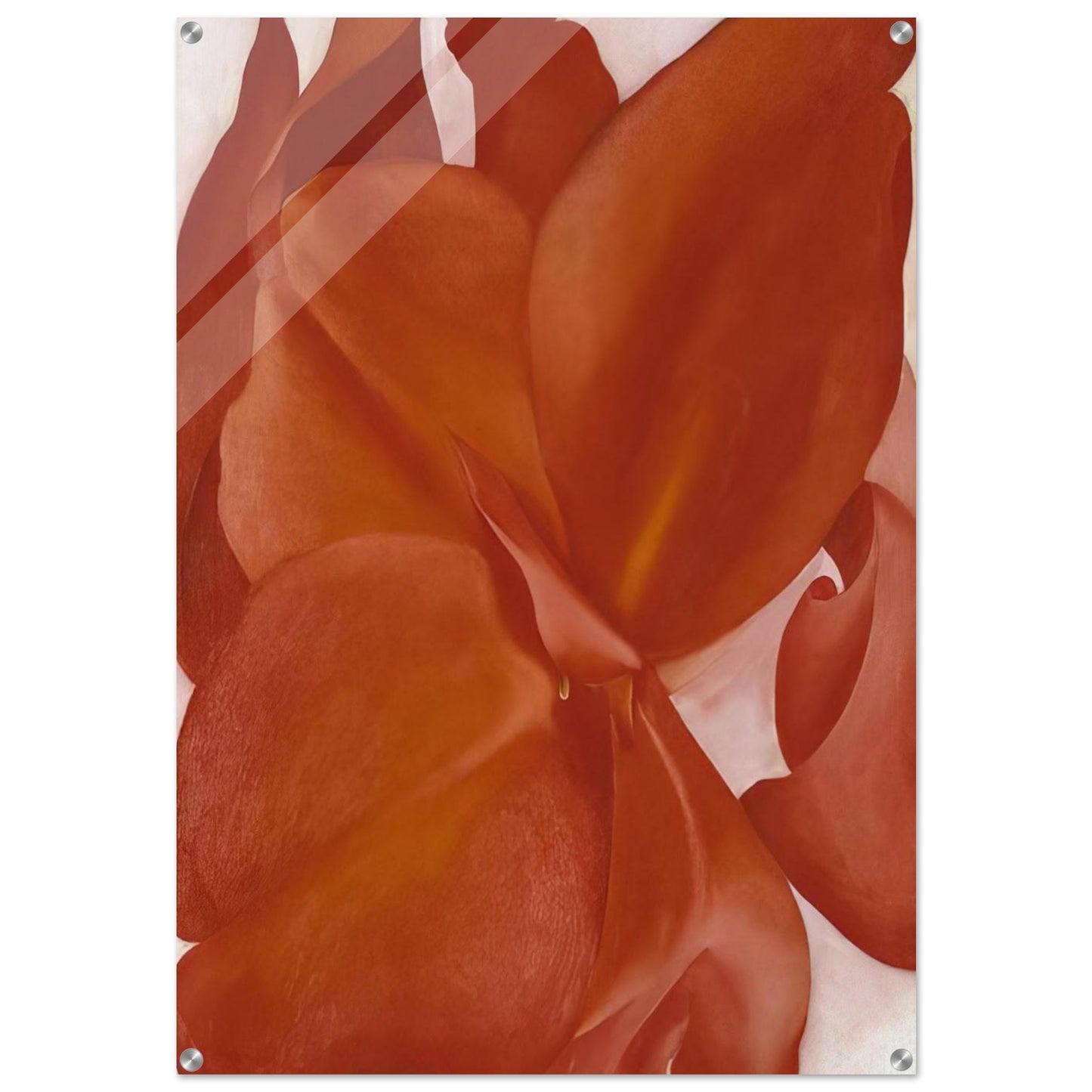 Red Cannas - Georgia O'Keeffe Acrylic Print - 70x100 cm / 28x40″ inches | Georgia O'Keeffe Wall Art | Georgia O'Keeffe Prints