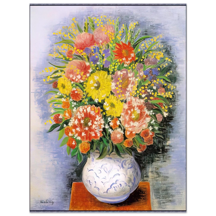 Moise Kisling - BOUQUET OF VARIOUS FLOWERS AND MIMOSA 75x100 cm / 30x40inches Fine Art Poster