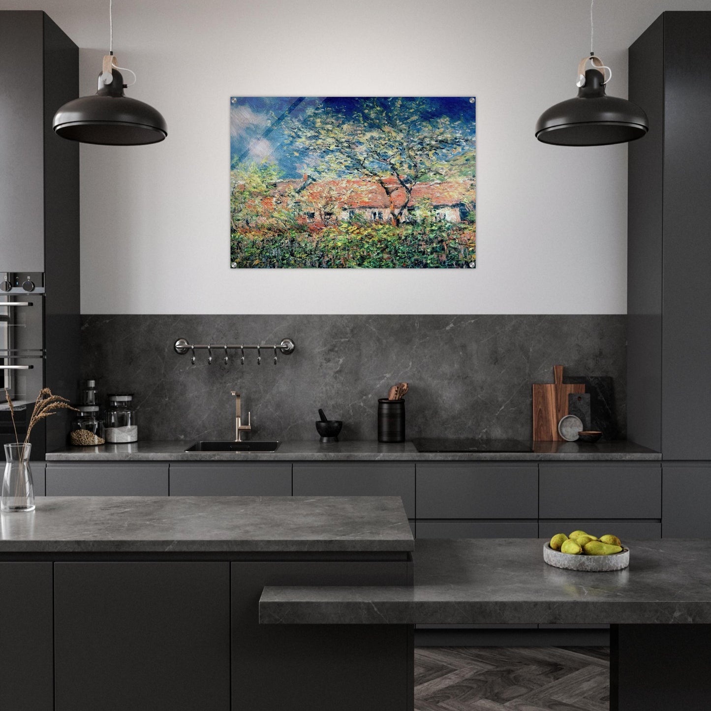 Springtime at Giverny - claude monet Acrylic Print - 70x100 cm / 28x40″ inches