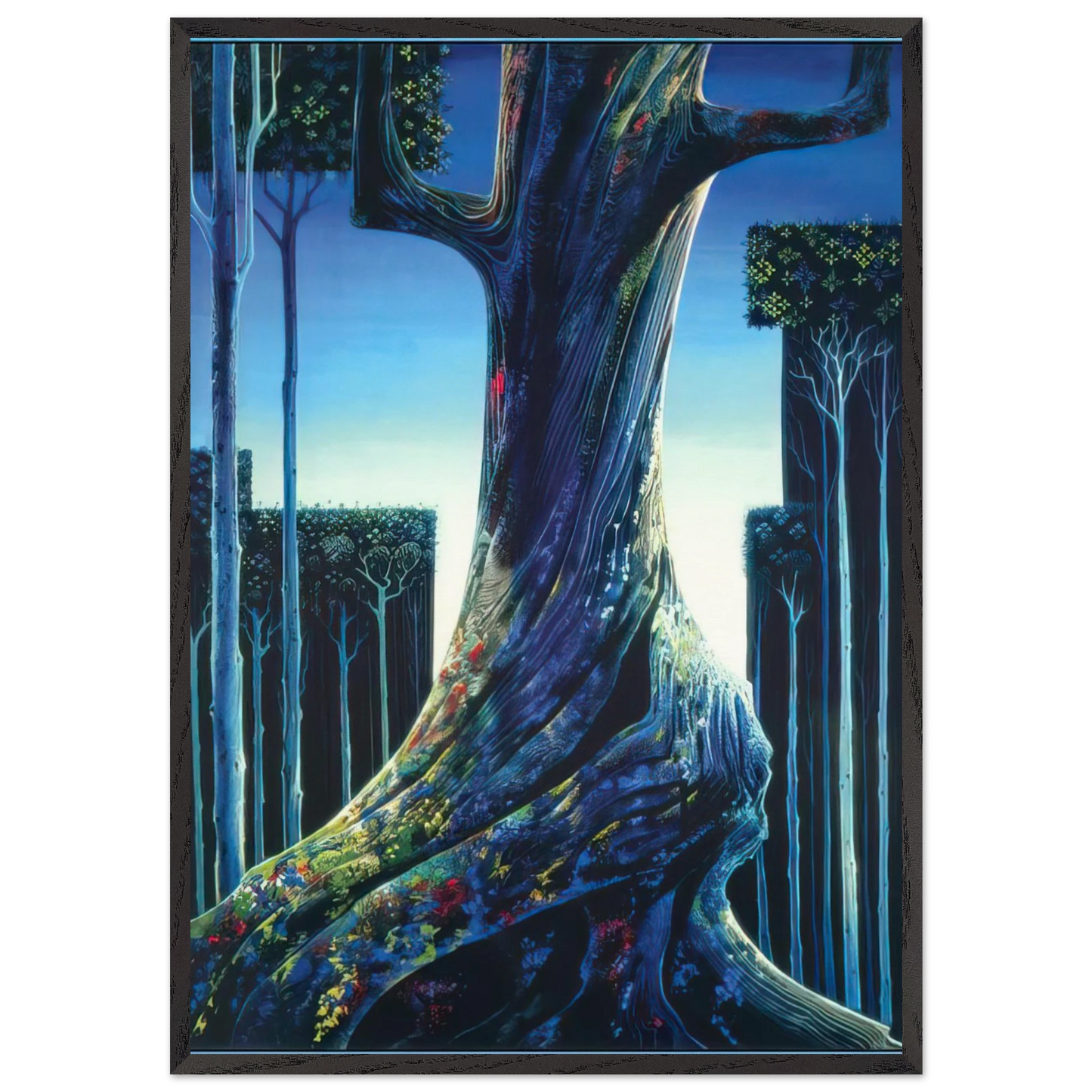 Medieval Forest - Eyvind Earle 70x100 cm / 28x40 inches Framed Art Print – Black Wooden Frame