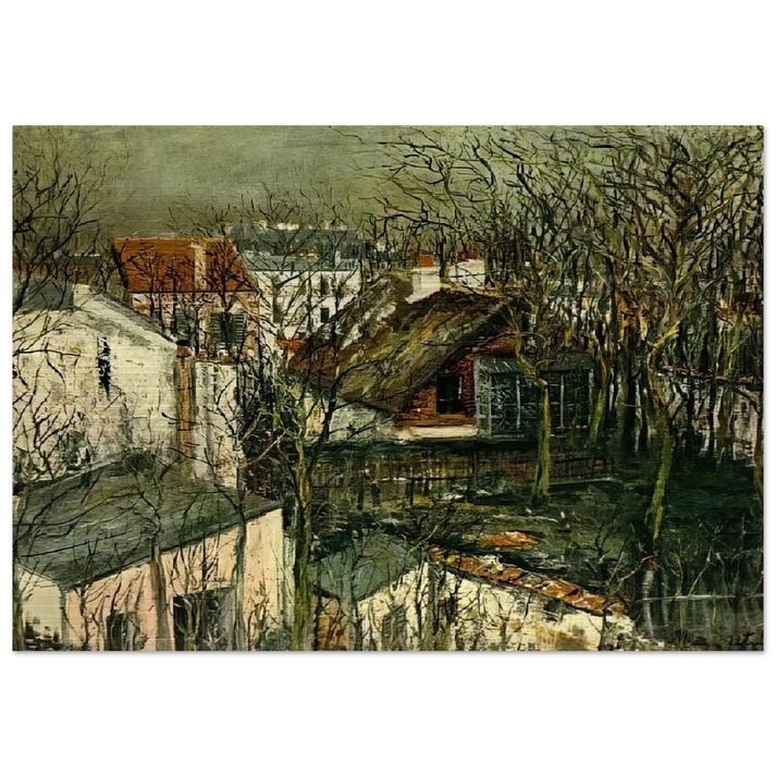 THE BERLIOZ HOUSE - Maurice Utrillo Brushed Aluminum Print - 70x100 cm / 28x40 inches | Maurice Utrillo Aluminum Print | Maurice Utrillo Prints