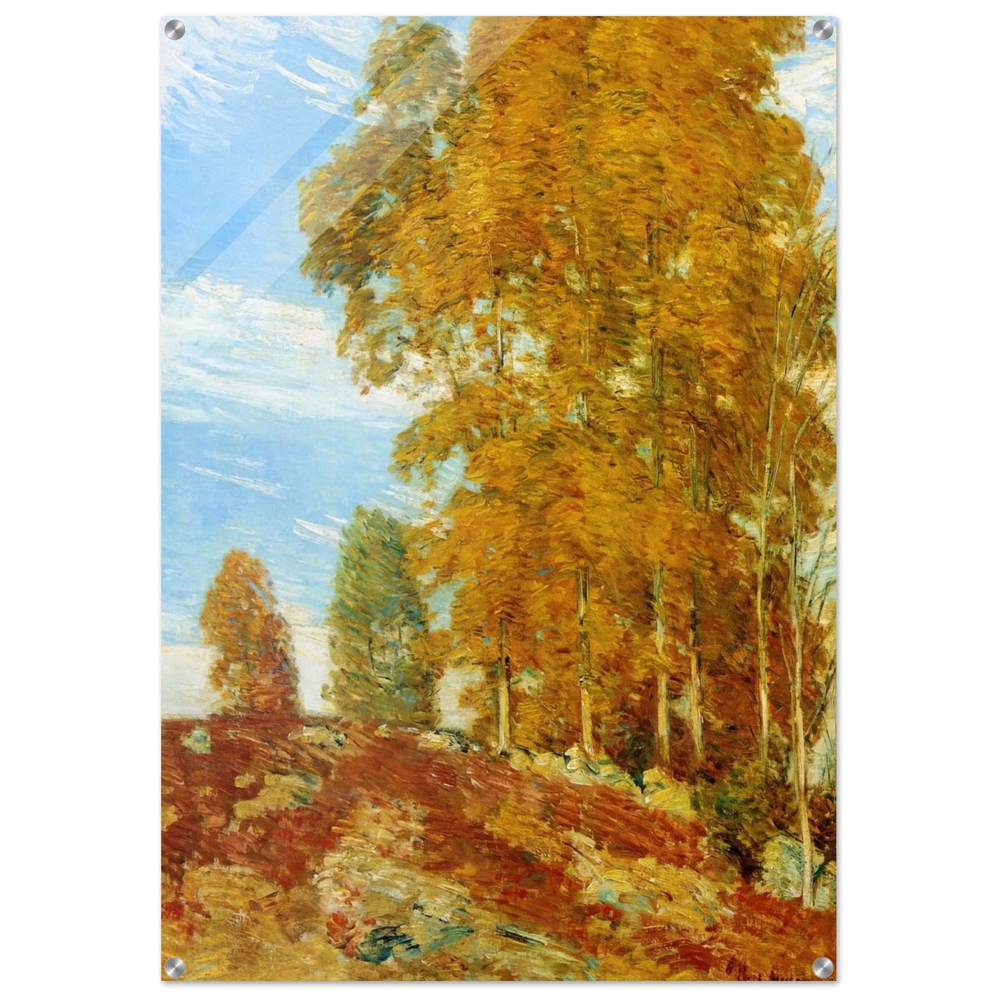 Autumn Hilltop, New England - Childe Hassam Acrylic Print - 70x100 cm / 28x40″ inches