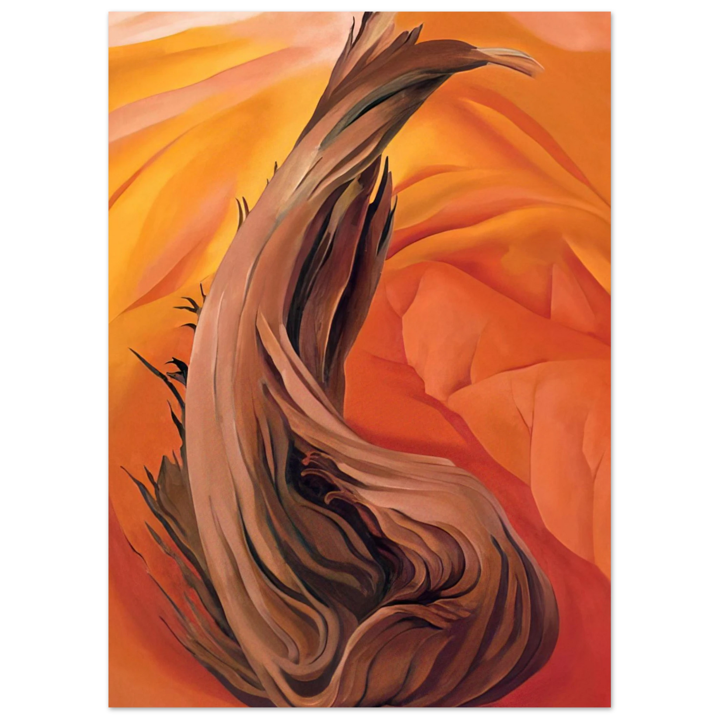 Georgia O'Keeffe - Stump in Red Hills Fine Art Poster - 75x100 cm / 30x40 inches