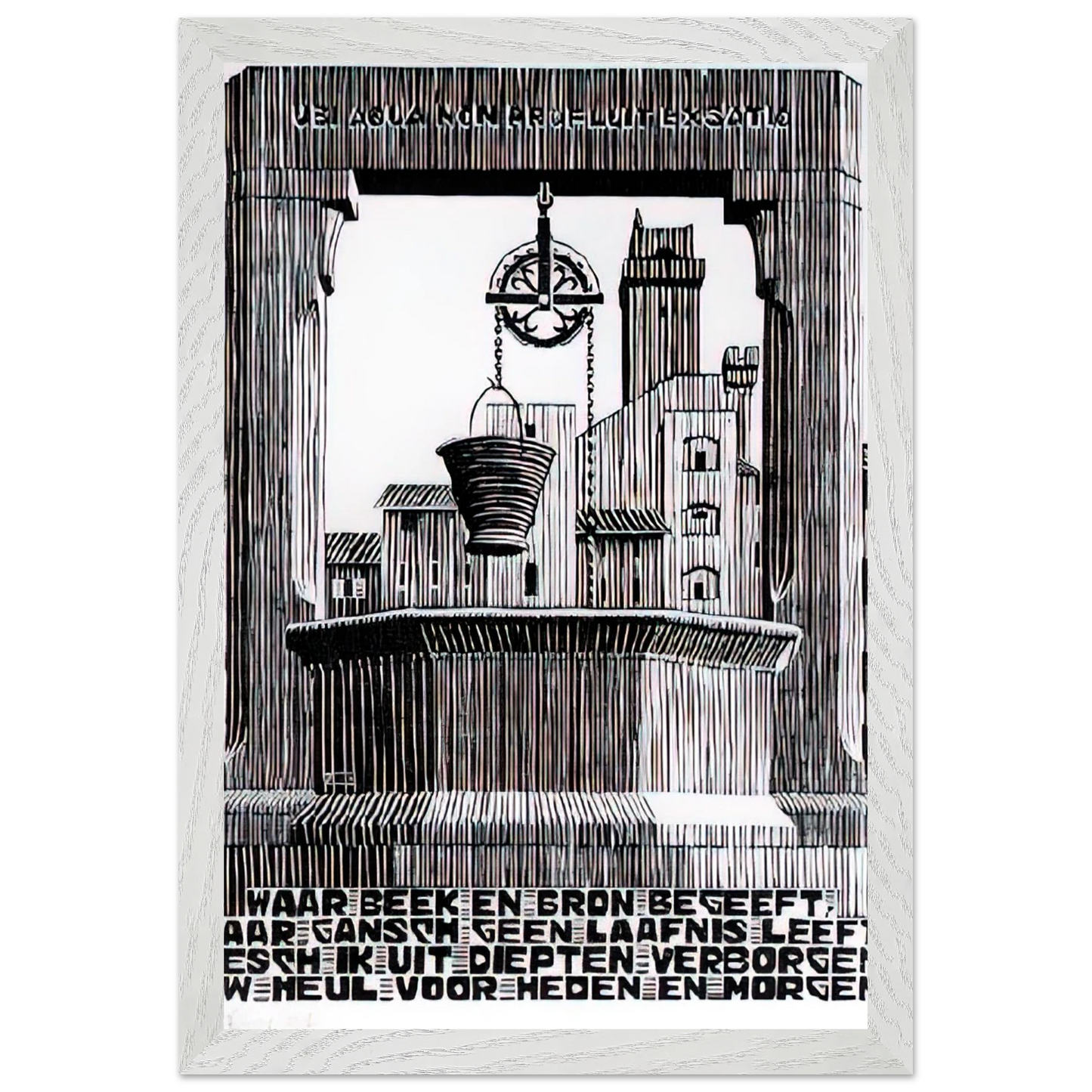 MC Escher - EMBLEMATA WELL Wall Art - 60x80 cm / 24x32 inches - Fine Art Poster - -