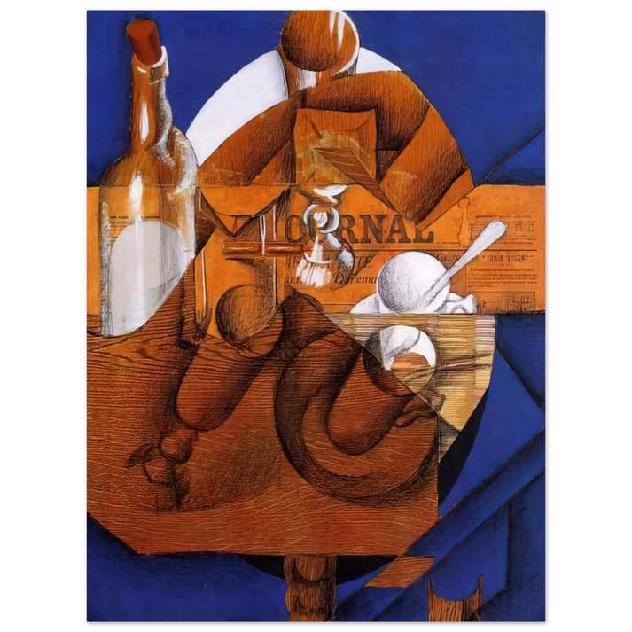 Juan Gris - GLASS CUP AND BOTTLE 75x100 cm / 30x40inches Fine Art Poster