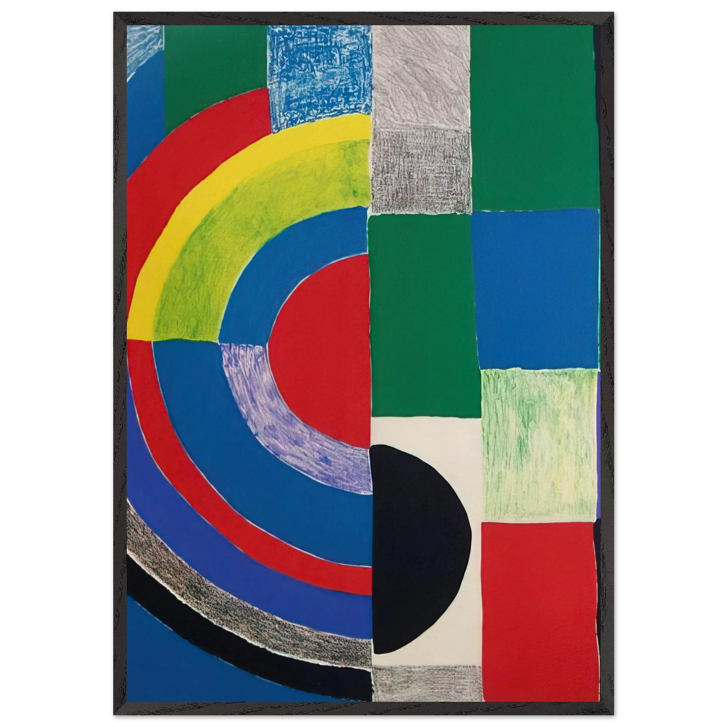 COLOR RHYTHMS - Sonia Delaunay Framed Art Print – Black Wooden Frame - Default Title - -Framed Art Print