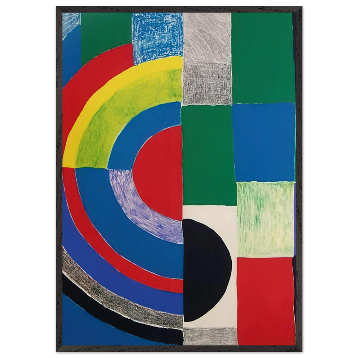 COLOR RHYTHMS - Sonia Delaunay 70x100 cm / 28x40 inches Framed Art Print – Black Wooden Frame