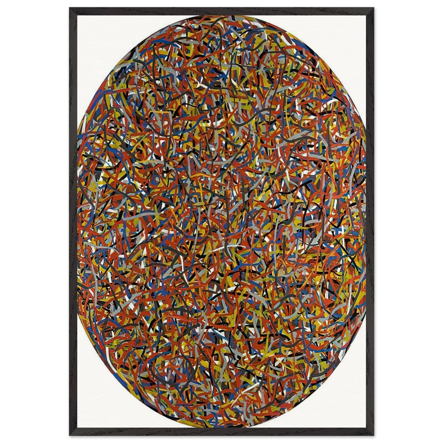 Lines in All Directions - Sol LeWitt 70x100 cm / 28x40 inches Framed Art Print – Black Wooden Frame