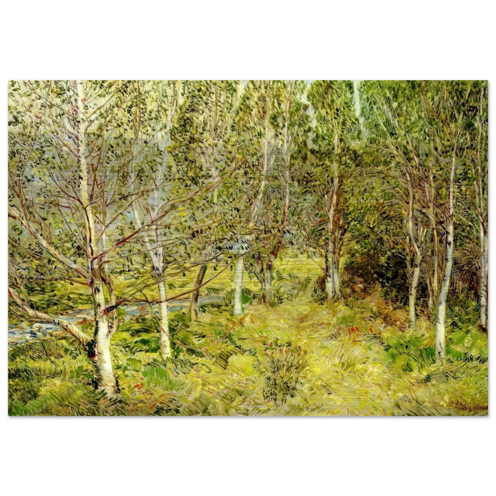 Spring Woods - Childe Hassam Brushed Aluminum Print - 70x100 cm / 28x40 inches | Childe Hassam Aluminum Print | Childe Hassam Prints
