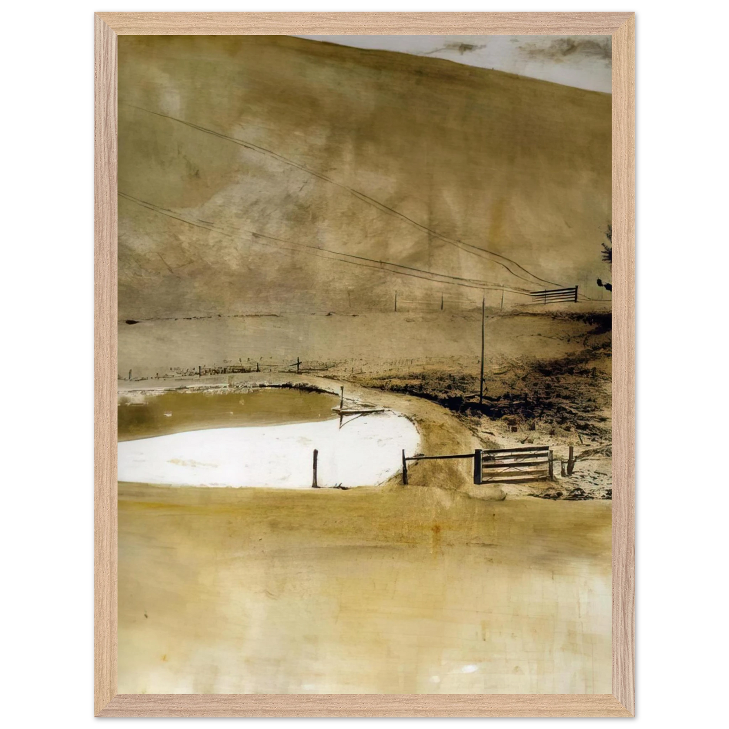 Andrew Wyeth - NOT DETECTED 34 Wall Art - 30x40 cm / 12x16 inches - Premium Wooden Framed Poster With Fine Art Paper - Wood frame