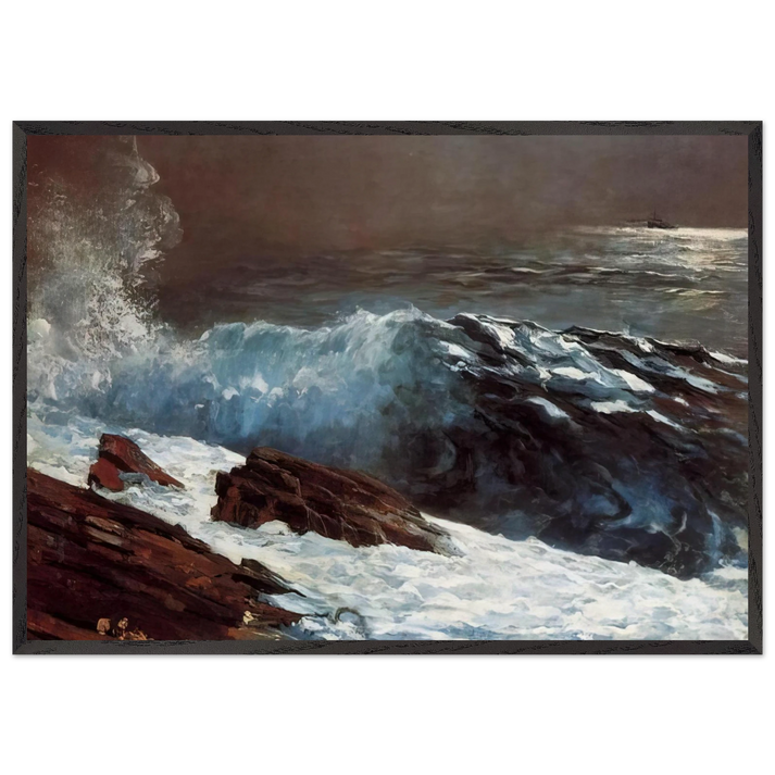 SUNLIGHT ON THE COAST - Winslow Homer 70x100 cm / 28x40 inches Framed Art Print – Black Wooden Frame
