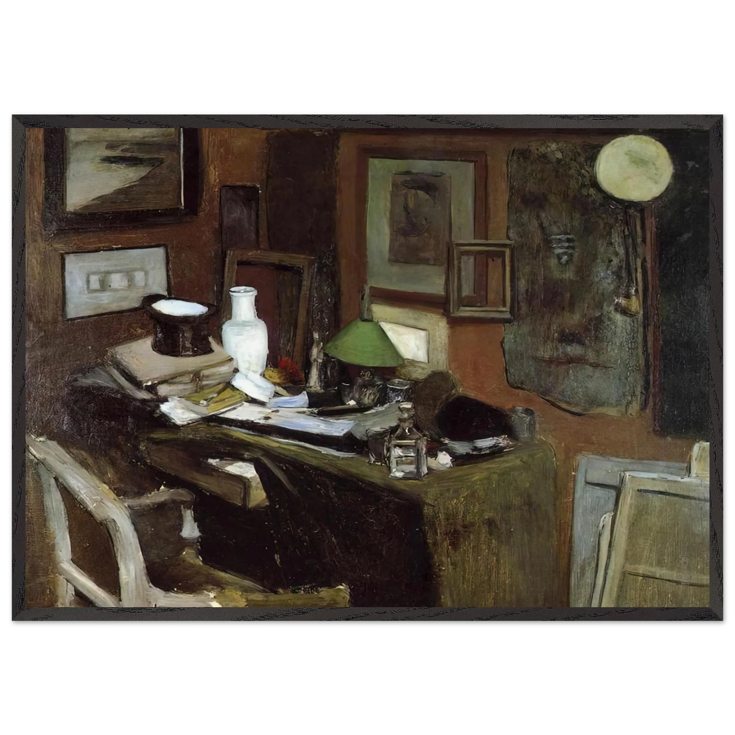 INTERIOR WITH A TOP HAT 1896 - Henri Matisse 70x100 cm / 28x40 inches Framed Art Print – Black Wooden Frame