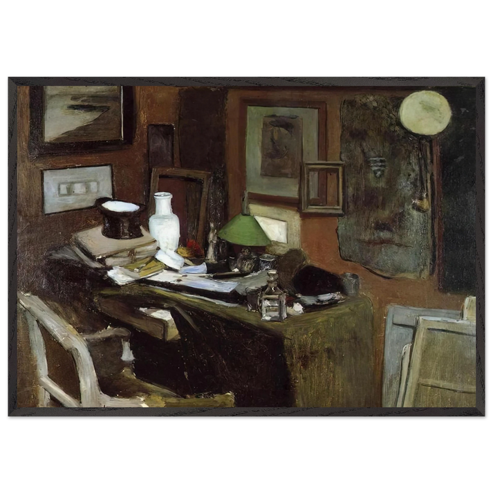 INTERIOR WITH A TOP HAT 1896 - Henri Matisse 70x100 cm / 28x40 inches Framed Art Print – Black Wooden Frame
