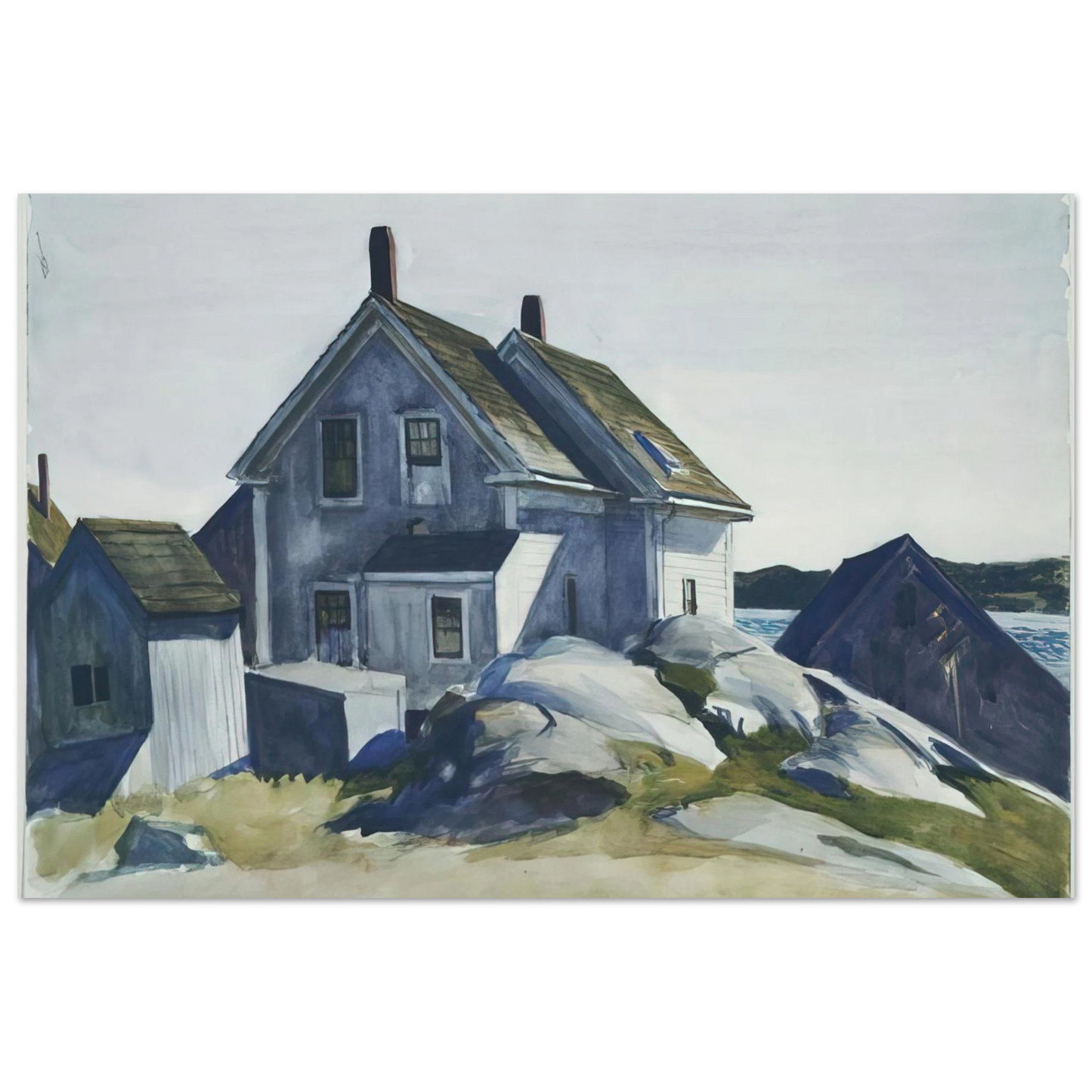 Edward Hopper - House at the Fort, Gloucester Fine Art Poster - 40x60 cm / 16x24 inches