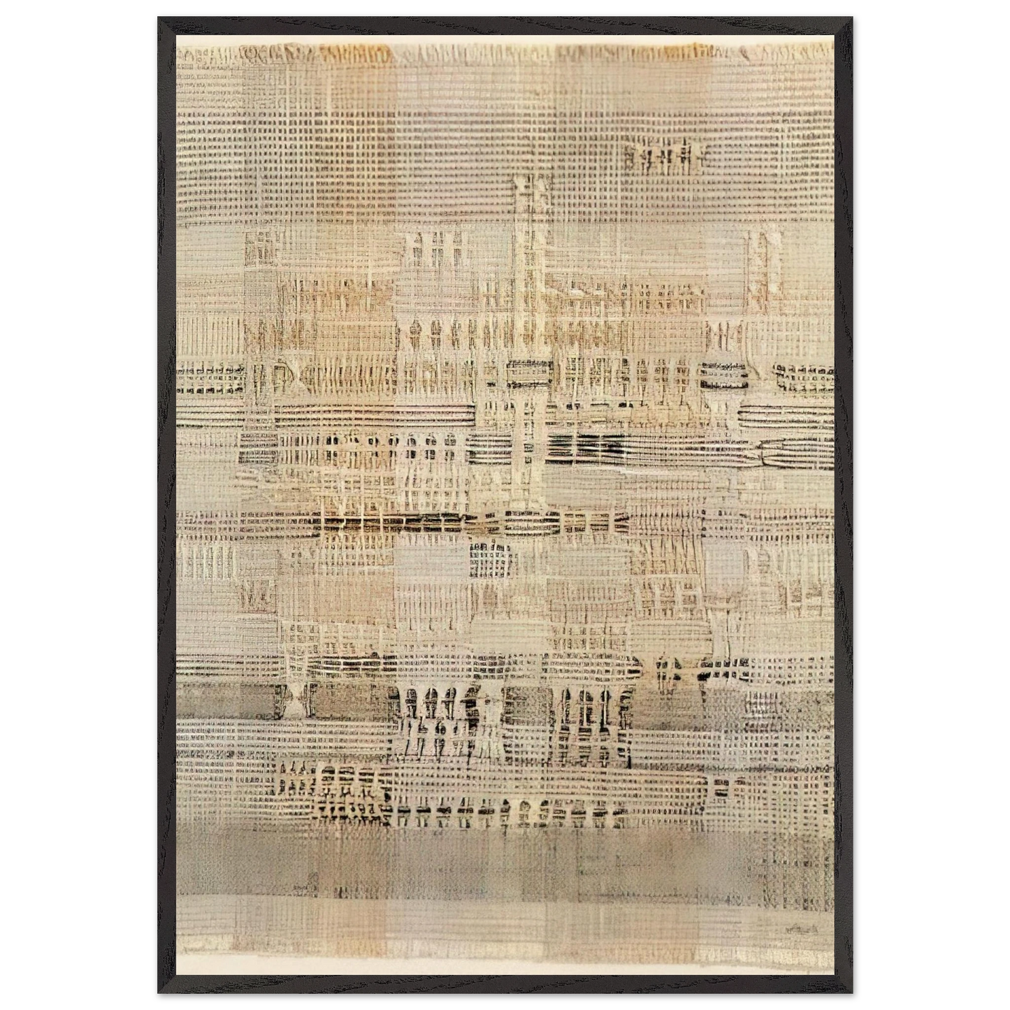 DEVELOPMENT IN ROSE I 1952 - Anni Albers Framed Art Print – Black Wooden Frame - Default Title - -Framed Art Print